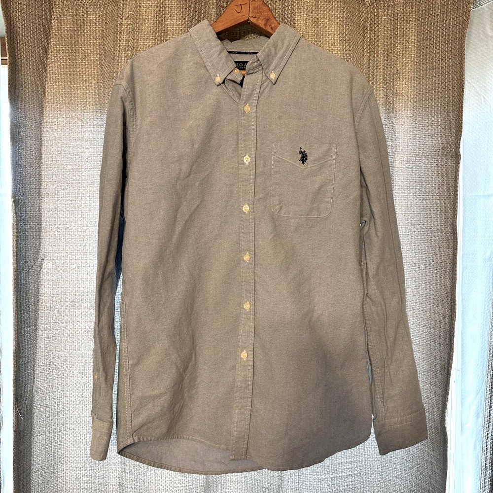 Polo Assn long sleeve Oxford shirt in blue